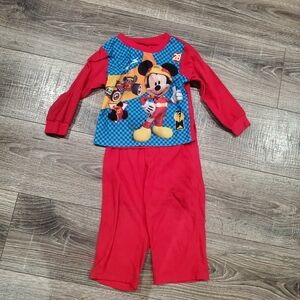 Boys Disney Mickey Mouse Pajama Set Size 3T Mickey Mouse Red and Blue Pajamas